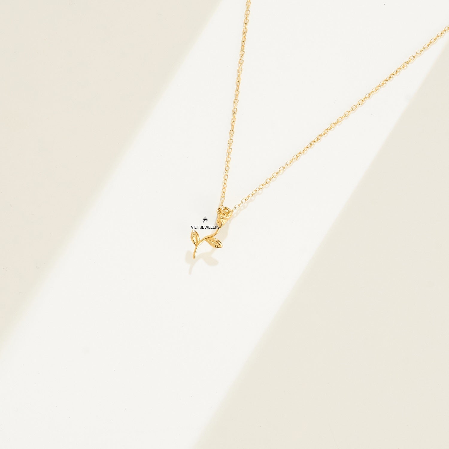 Rose Silver Necklace — Gold Plated