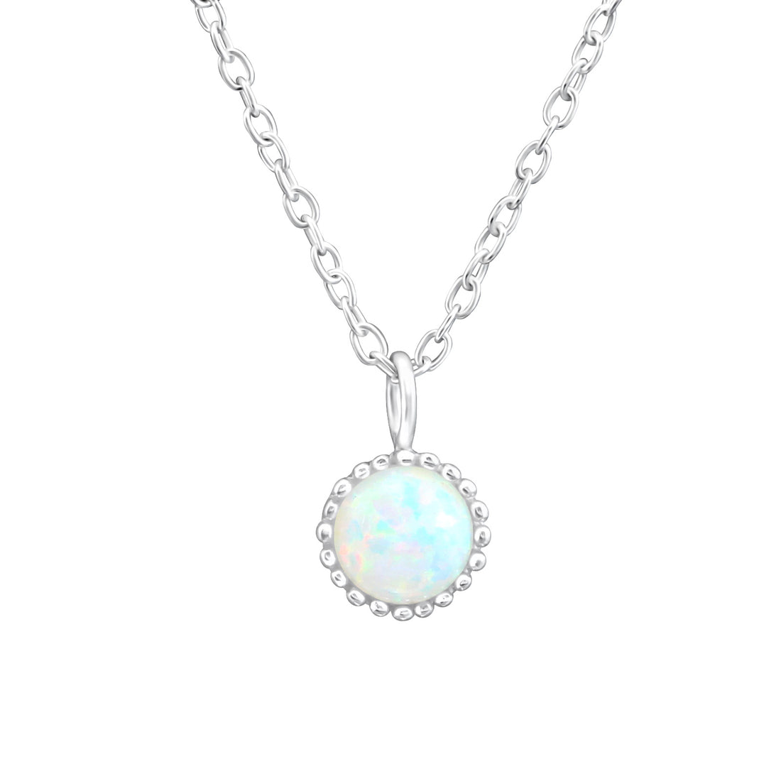 Round Oval Silver Necklace