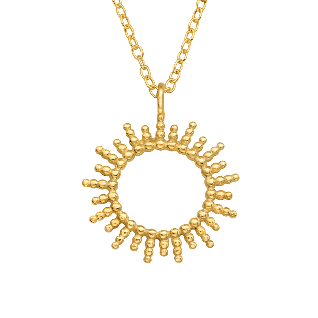 Sun Silver Necklace — Gold Plated