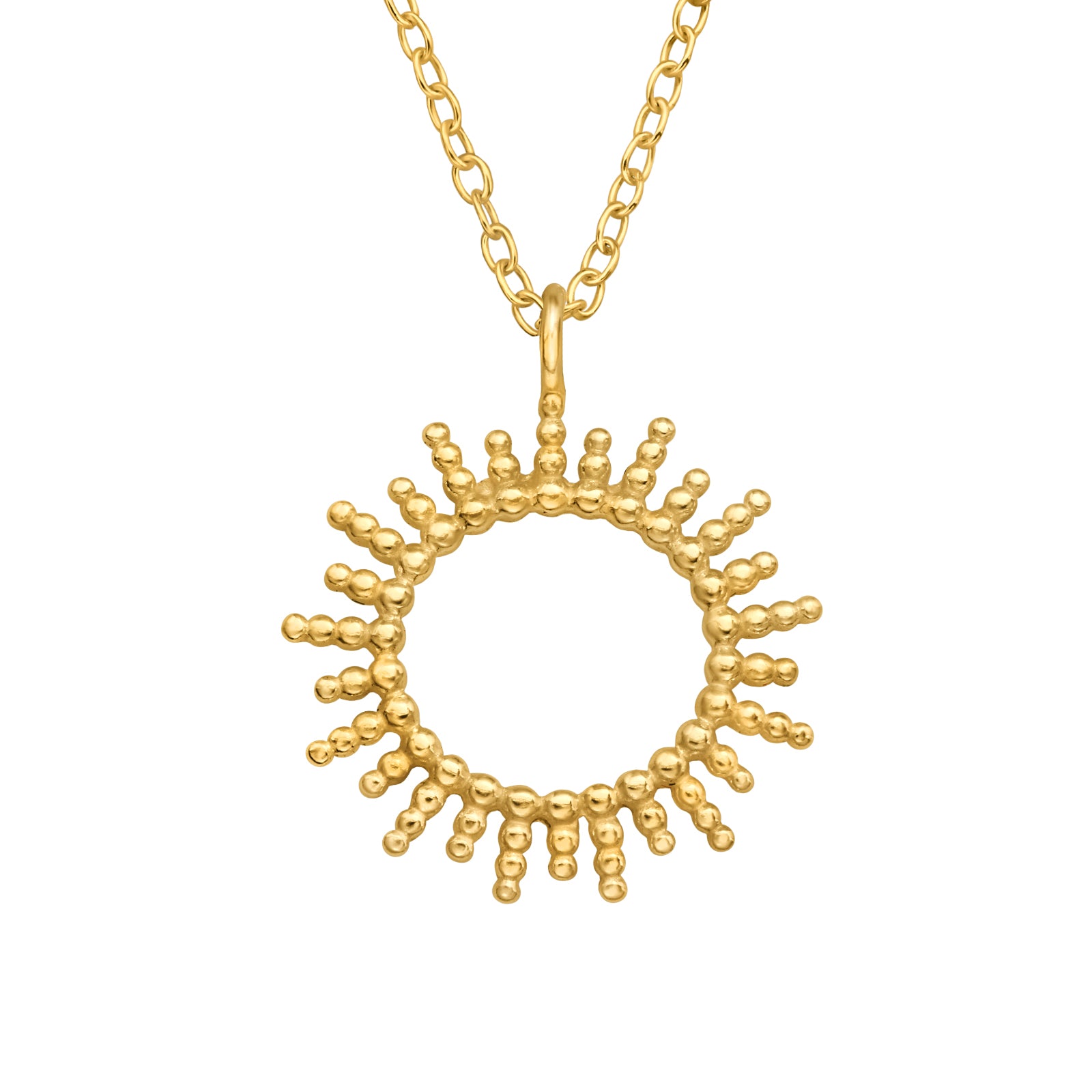 Sun Silver Necklace — Gold Plated