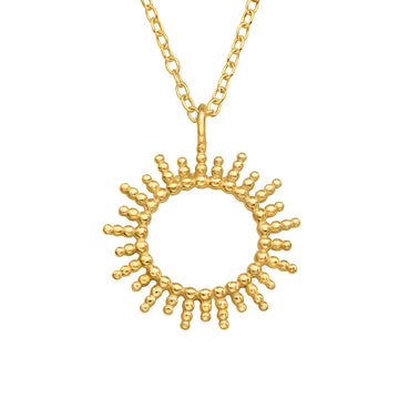 Sun Silver Necklace — Gold Plated