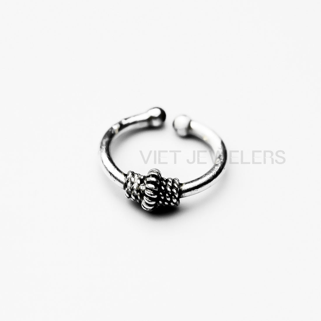 Big Single Twist Nose Ring — Oxidized