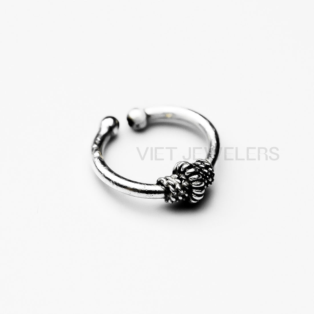 Big Single Twist Nose Ring — Oxidized
