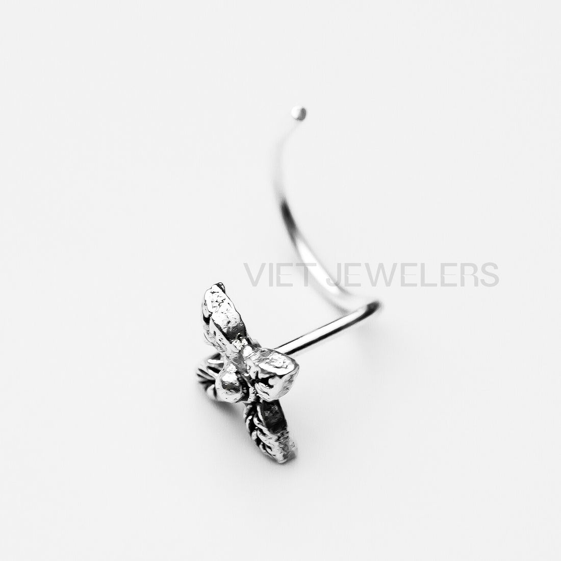 Flower Nose Ring — Oxidized