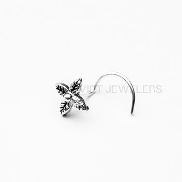Flower Nose Ring — Oxidized