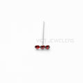 Triple Red Gem Nose Ring — detail view