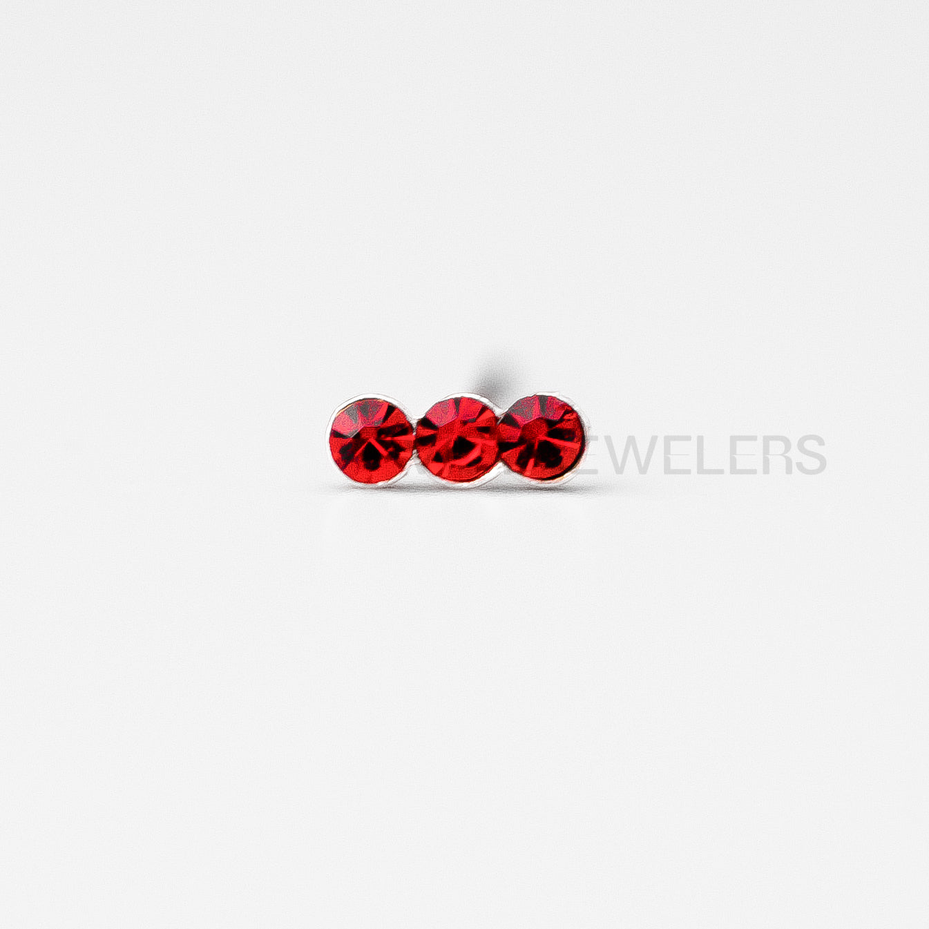 Triple Red Gem Nose Ring