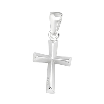 P Cross 3D Silver Pendant