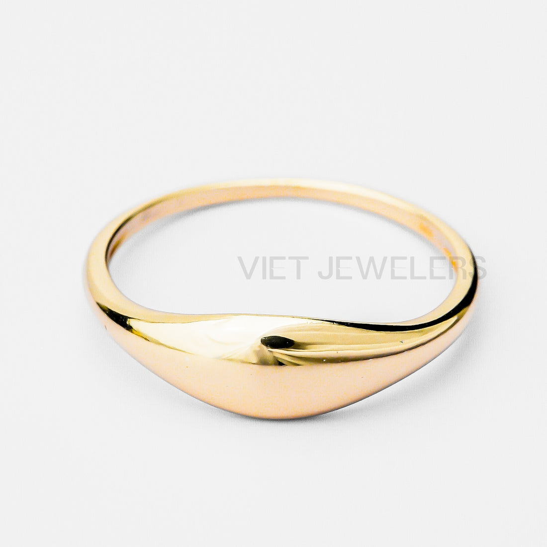 Bubble Signet Silver Ring — Gold Plated