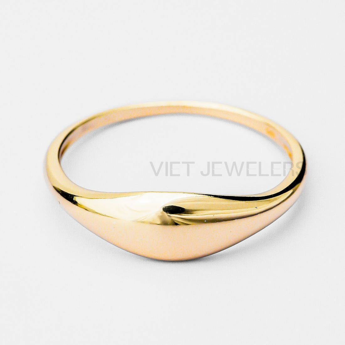 Bubble Signet Silver Ring — Gold Plated