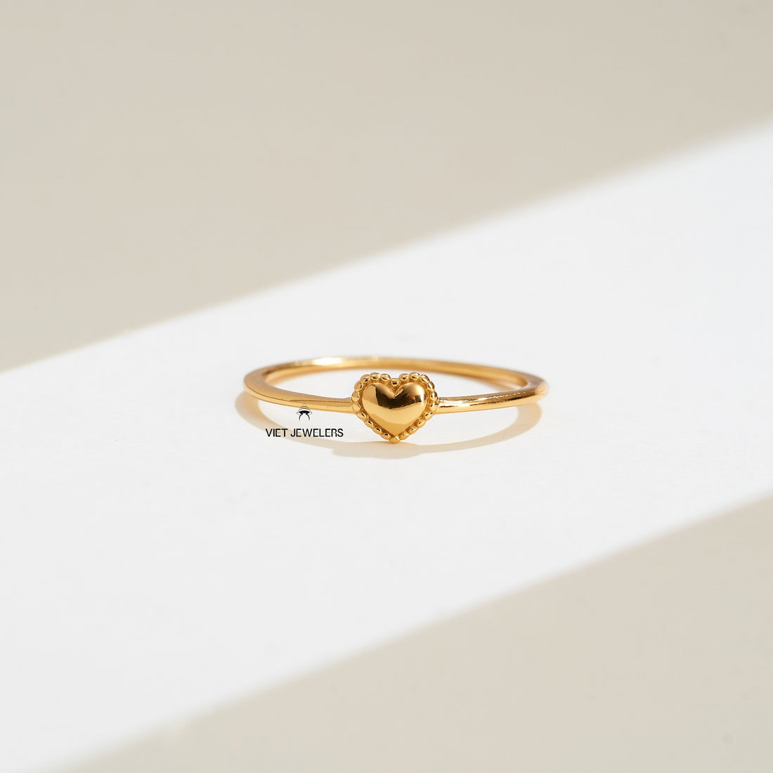 Heart Silver Ring — Gold Plated