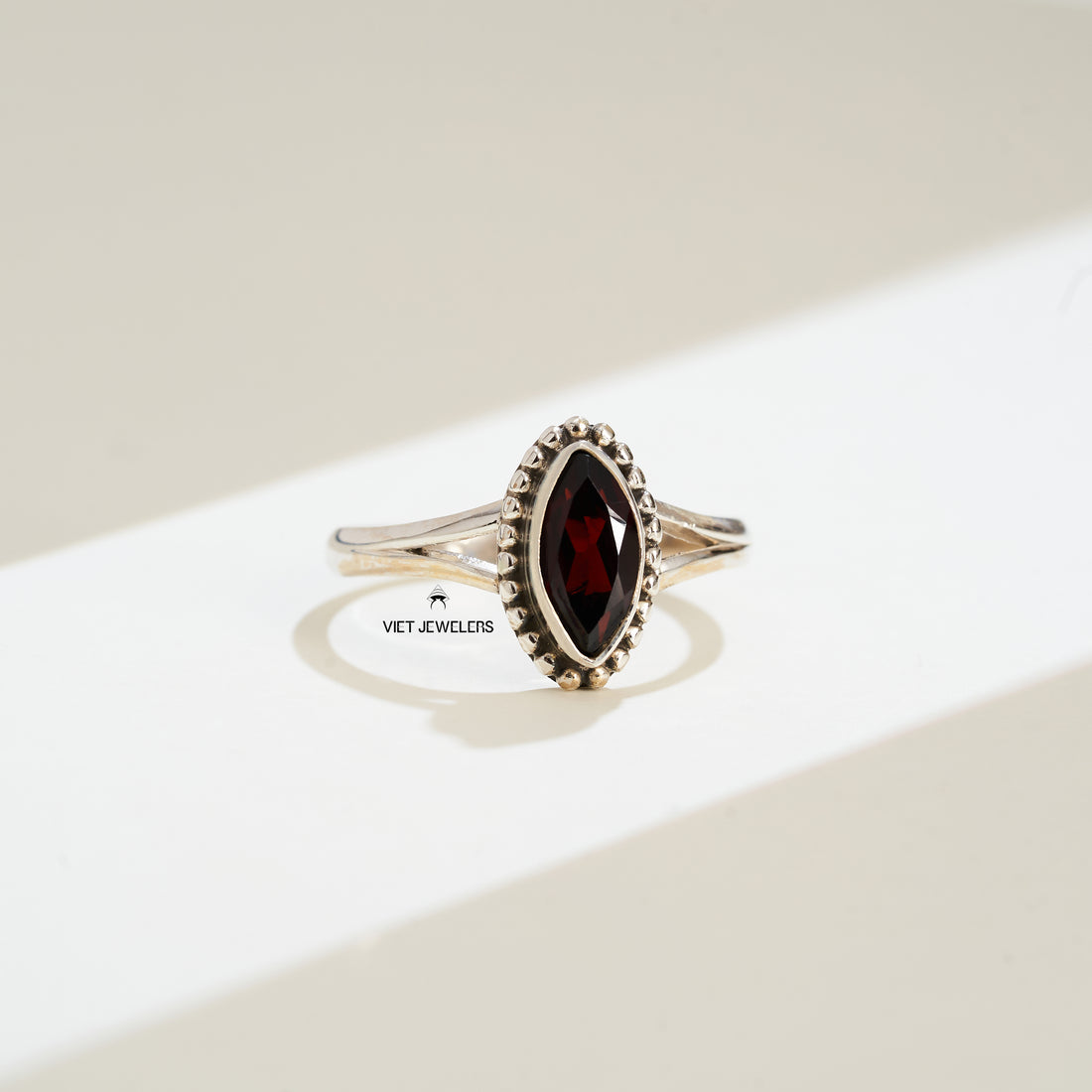 Indi Garnet Silver Ring