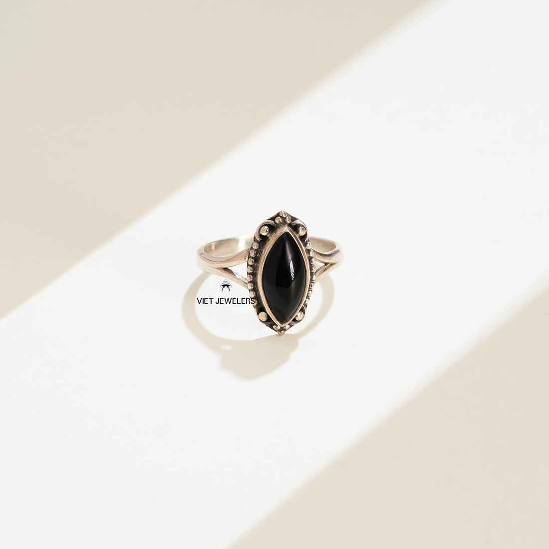 Indi Onyx Silver Ring