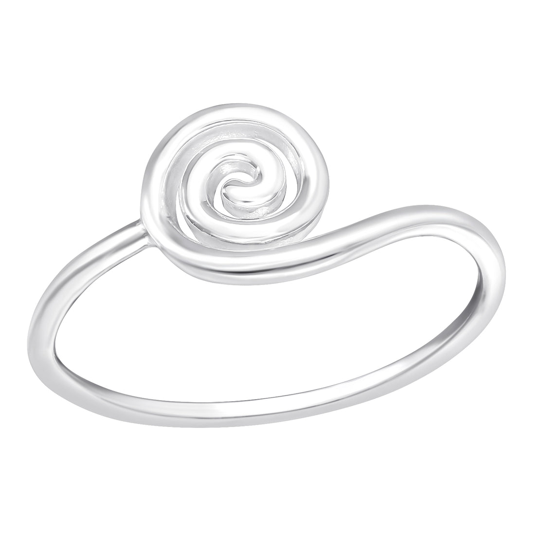 Midi Twisted Spiral Silver Ring