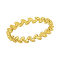 Olive Leaf Silver Ring — Gold Plated — detail view