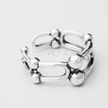 Oxidized Double Link Silver Ring — detail view