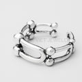 Oxidized Double Link Silver Ring — detail view
