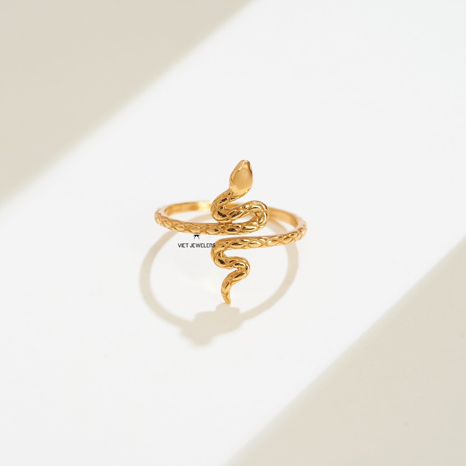 Snake Silver Ring — Gold Plated