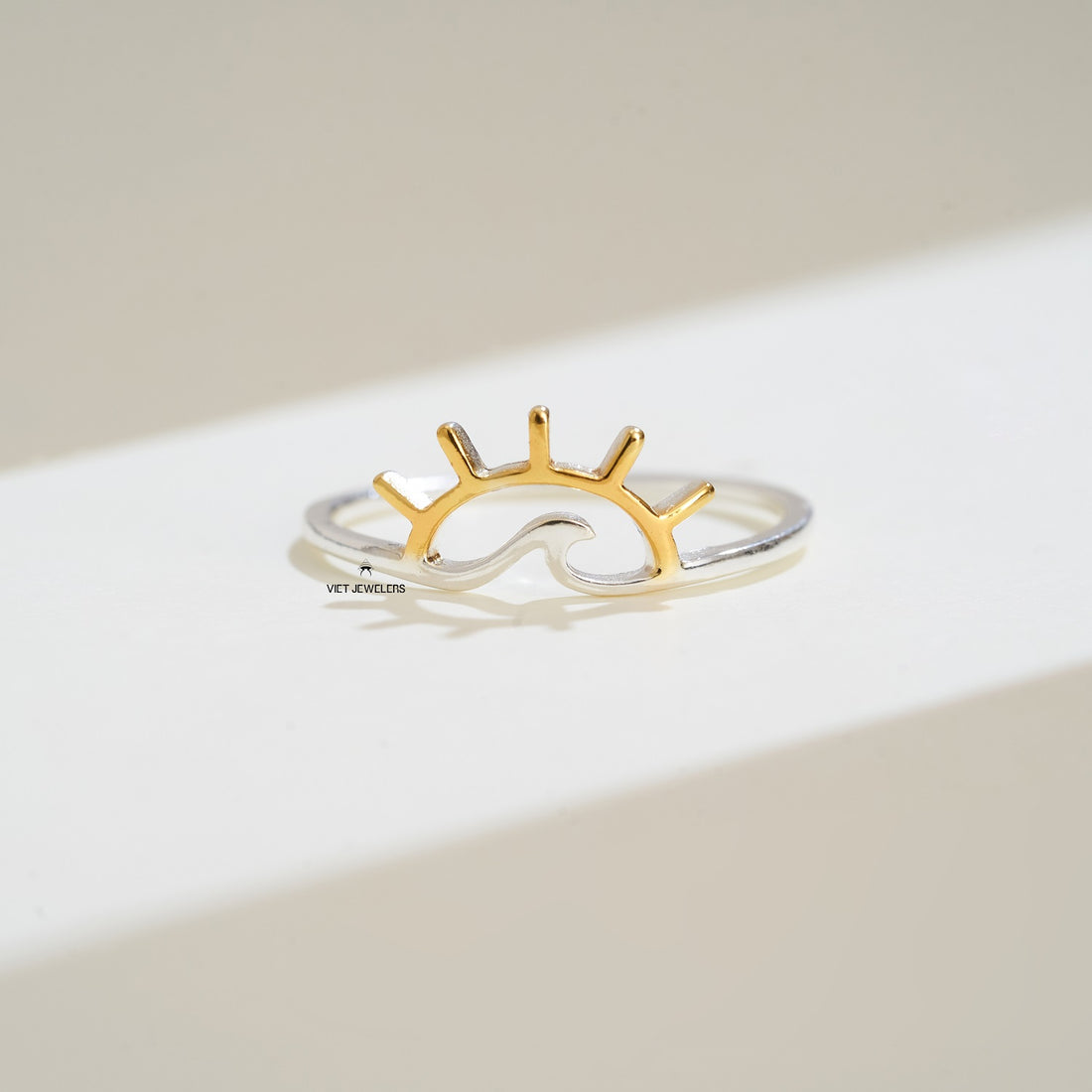 Sunrise Silver Ring — Gold Plated