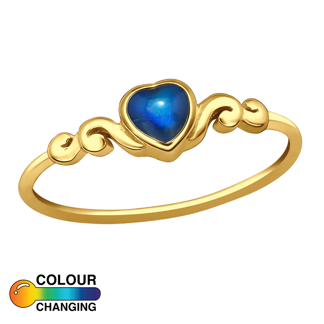 Thermal Epoxy Heart Silver Ring