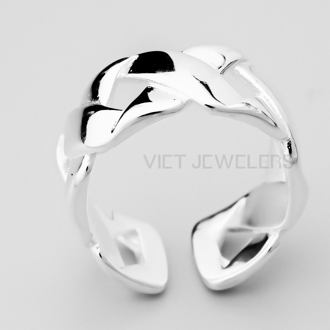 Thick Big Braid Silver Ring