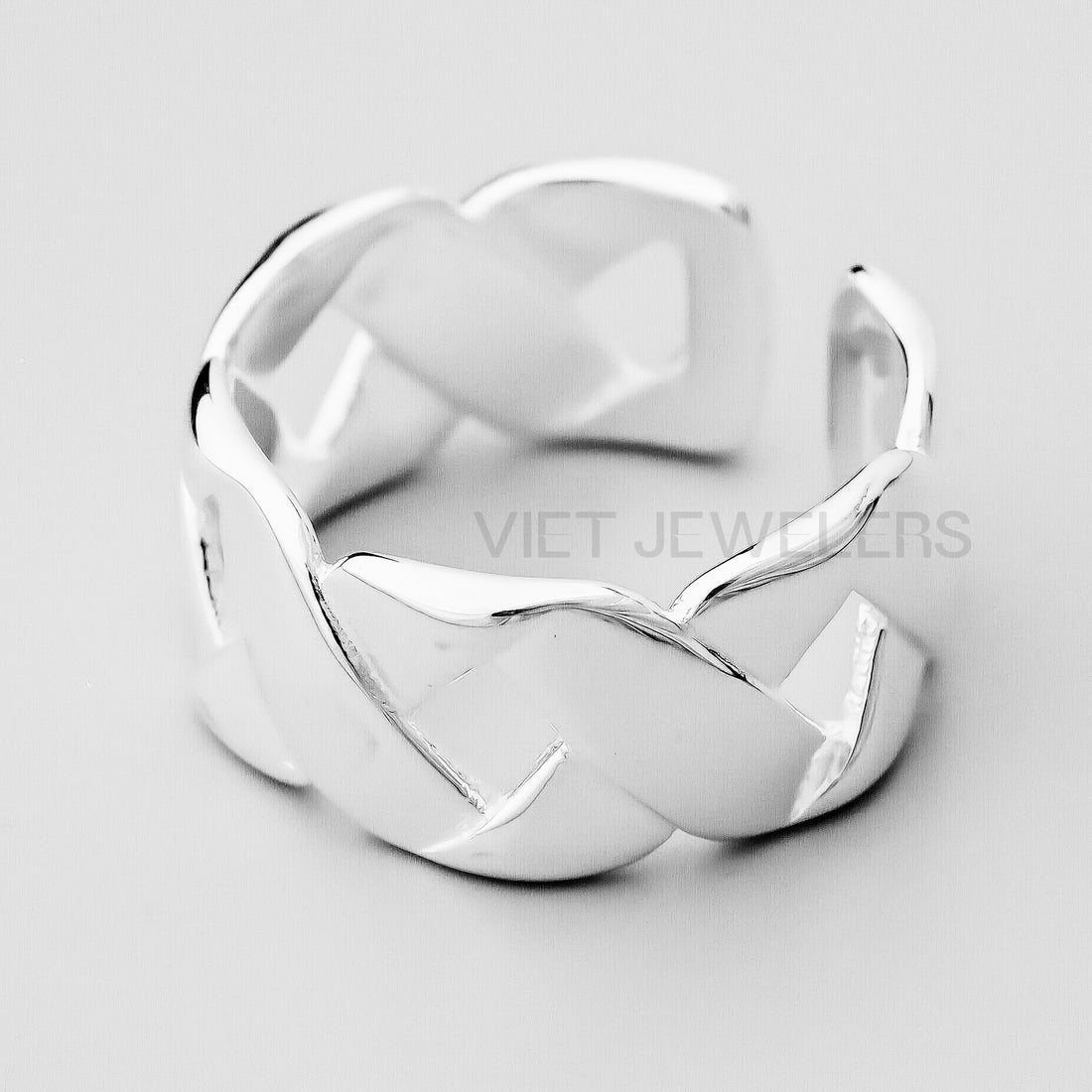 Thick Big Braid Silver Ring