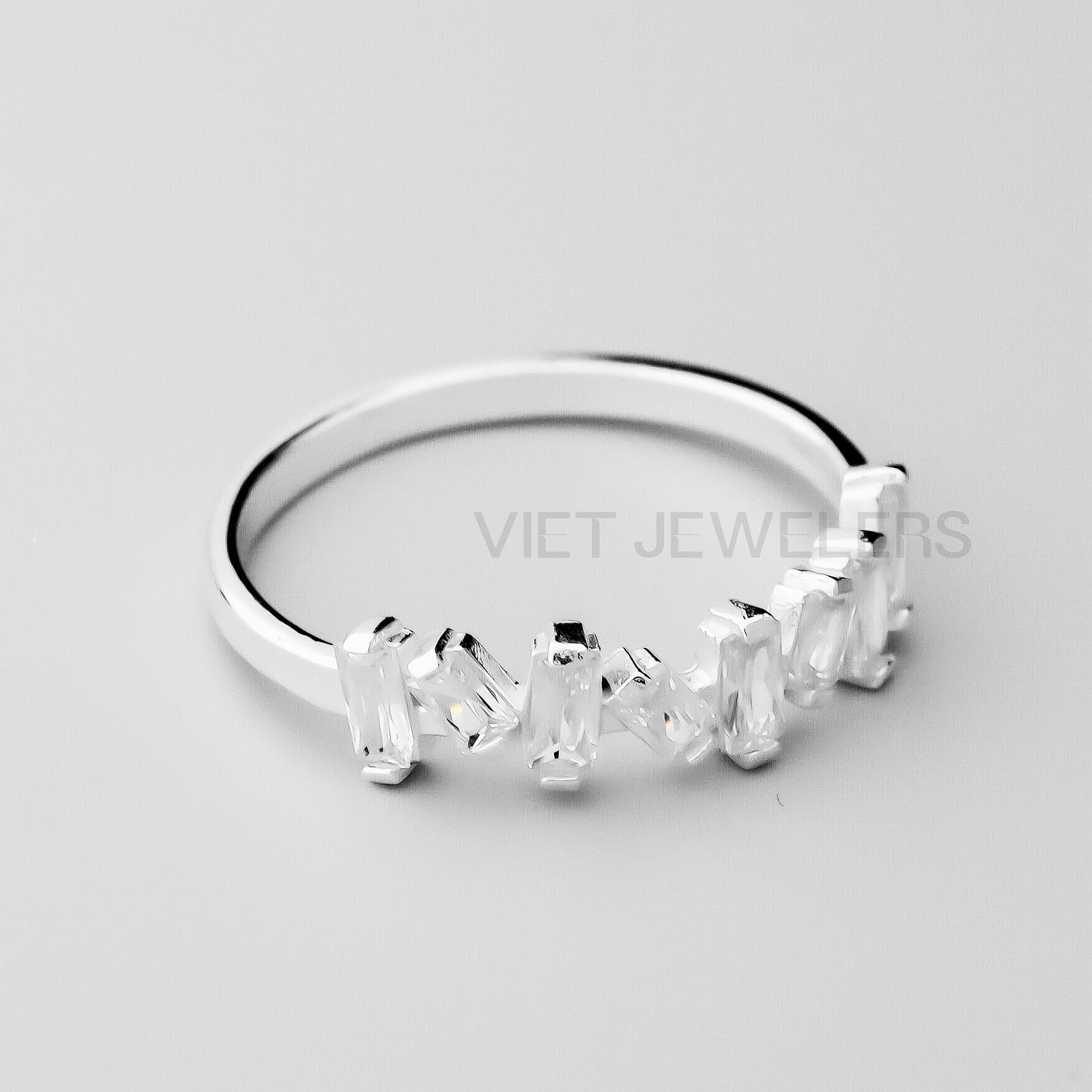 Multi Rectangle Gem Silver Ring