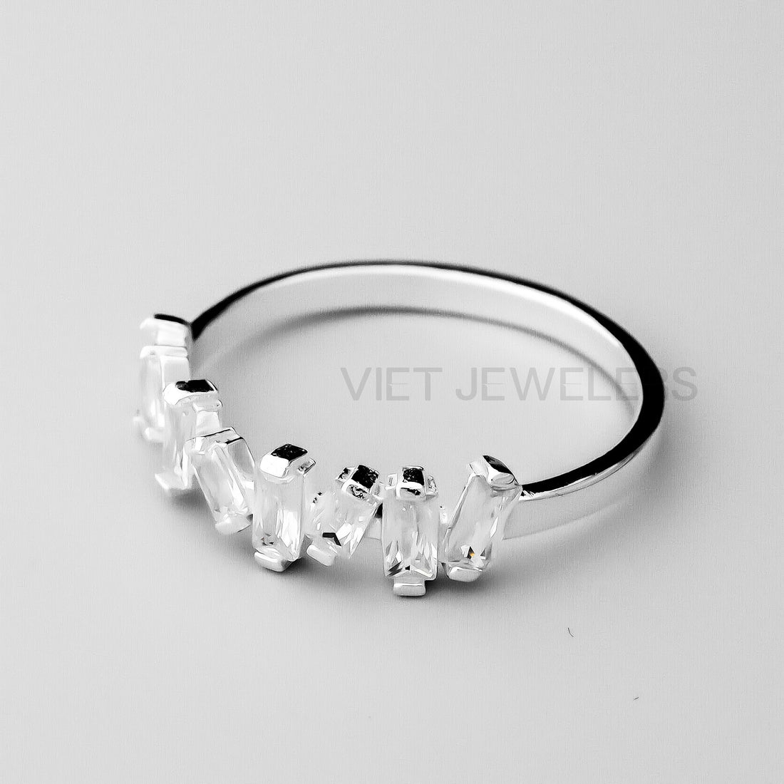 Multi Rectangle Gem Silver Ring