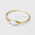 Oval Opal Silver Ring — Gold Plated — detail view